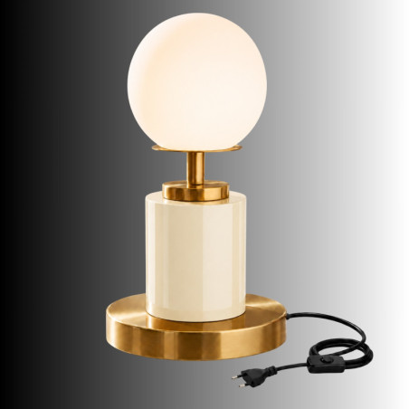 Lampe à Poser - E27 - 17 x 17 x 34 cm - Beige