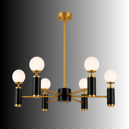 Suspension 6 Lumières - E27 - 75 x 75 x 67 cm - Noir