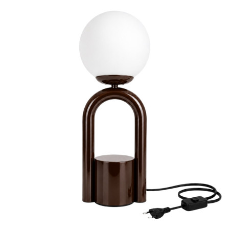 Lampe à Poser - E27 - 15 x 15 x 41 cm - Marron Foncé