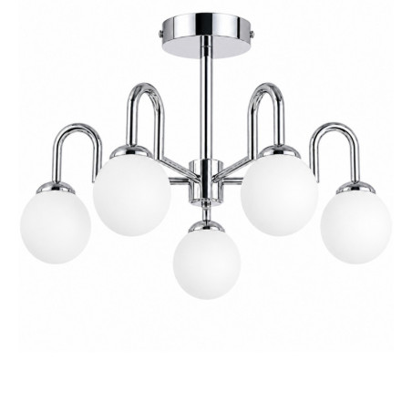 Suspension 5 Lumières - E27 - 70 x 70 x 40 cm - Chromé