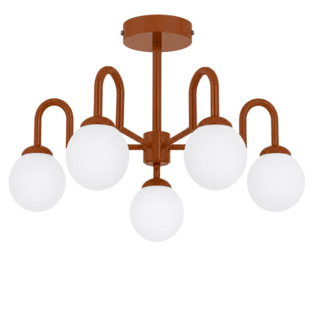 Suspension 5 Lumières - E27 - 70 x 70 x 40 cm - Marron