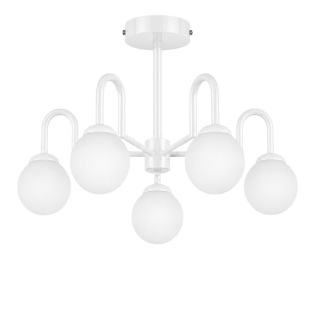 Suspension 5 Lumières - E27 - 70 x 70 x 40 cm - Blanc