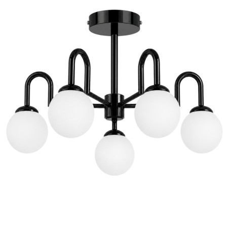Suspension 5 Lumières - E27 - 70 x 70 x 40 cm - Noir