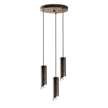 Suspension 3 Lumières - E27 - H 75 à 114 cm - Effet Vieilli