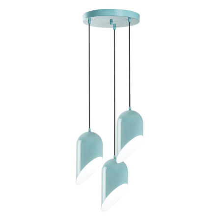 Suspension 3 Lumières - E27 - Ø 14 cm - H 75 à 121 cm - Turquoise