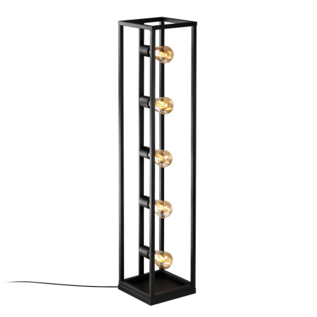 Lampadaire 5 Lumières - E27 - 21 x 21 x 102 cm - Noir