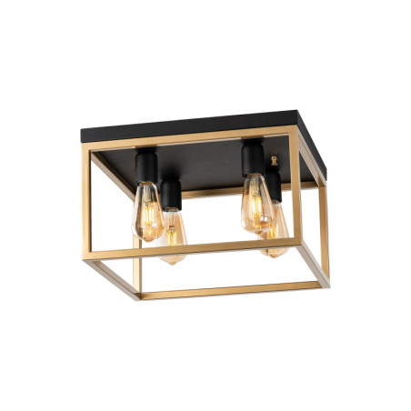Suspension 4 Lumières - E27 - H 25 cm - Doré