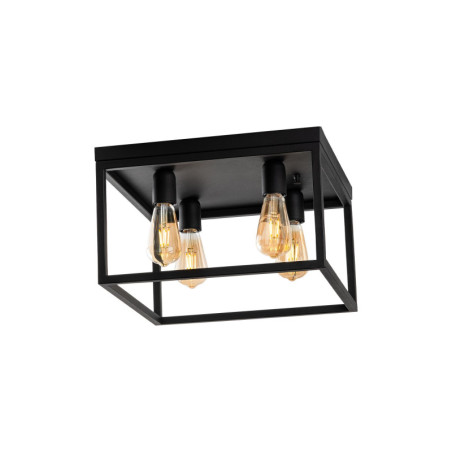 Suspension 4 Lumières - E27 - H 25 cm - Noir