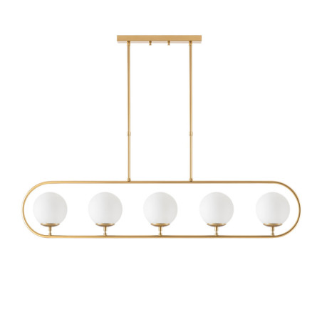 Suspension 5 Lumières - E14 - 122 x 15 cm - Doré