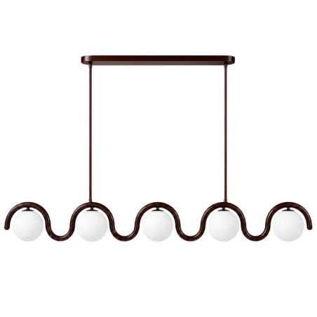Suspension 5 Lumières - E27 - 140 x 17 x 70 cm - Marron