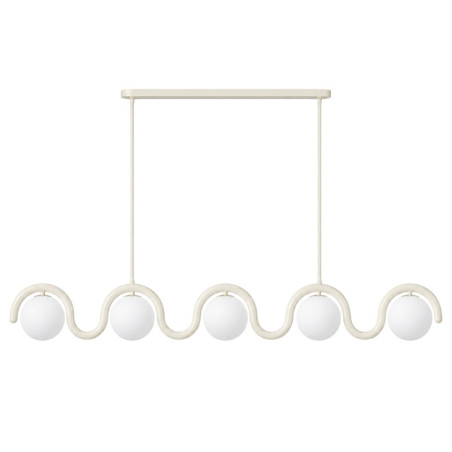 Suspension 5 Lumières - E27 - 140 x 17 x 70 cm - Beige