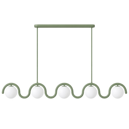 Suspension 5 Lumières - E27 - 140 x 17 x 70 cm - Vert Menthe