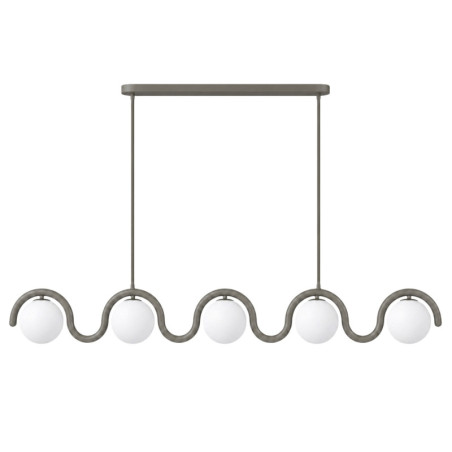 Suspension 5 Lumières - E27 - 140 x 17 x 70 cm - Gris