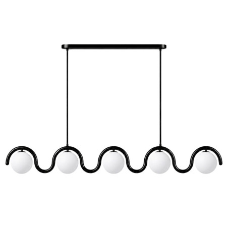 Suspension 5 Lumières - E27 - 140 x 17 x 70 cm - Noir