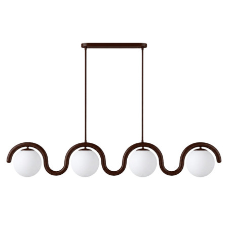 Suspension 4 Lumières - E27 - 110 x 17 x 70 cm - Marron