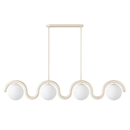 Suspension 4 Lumières - E27 - 110 x 17 x 70 cm - Beige