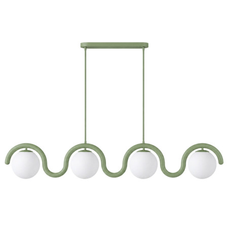 Suspension 4 Lumières - E27 - 110 x 17 x 70 cm - Vert Menthe