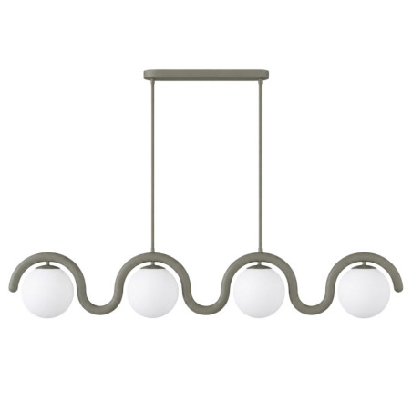 Suspension 4 Lumières - E27 - 110 x 17 x 70 cm - Gris