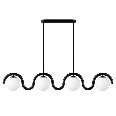 Suspension 4 Lumières - E27 - 110 x 17 x 70 cm - Noir