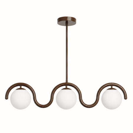 Suspension 3 Lumières - E27 - 80 x 17 x 70 cm - Marron