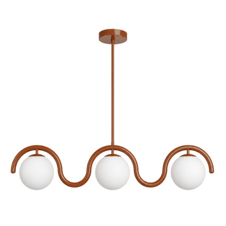 Suspension 3 Lumières - E27 - 80 x 17 x 70 cm - Marron Orangé