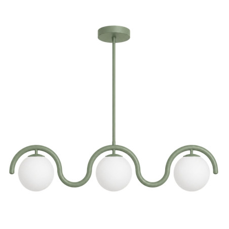 Suspension 3 Lumières - E27 - 80 x 17 x 70 cm - Vert Menthe