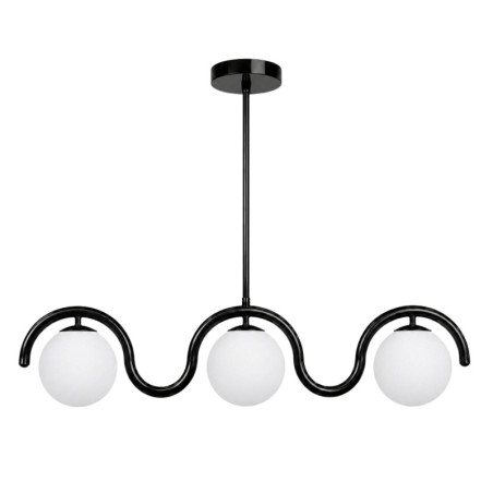 Suspension 3 Lumières - E27 - 80 x 17 x 70 cm - Noir