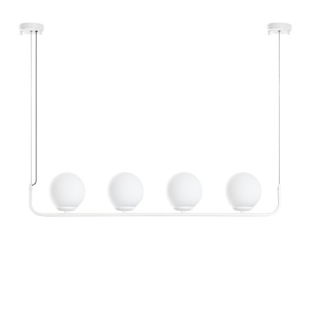 Suspension 4 Lumières - E14 - Ø 15 cm - H 20 à 110 cm - Blanc