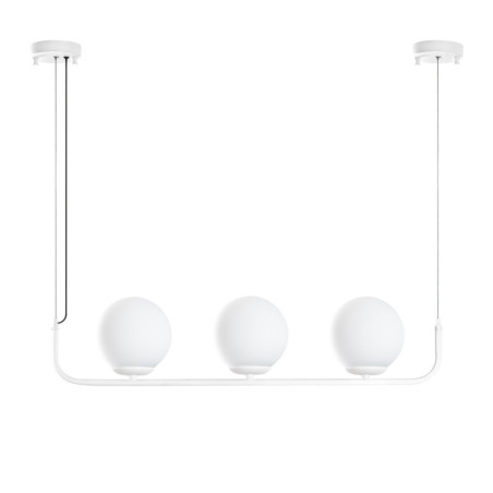 Suspension 3 Lumières - E14 - Ø 15 cm - H 20 à 110 cm - Blanc