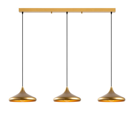 Suspension 3 Lumières - E27 - Ø 35 cm - H 36 à 116 cm - Doré