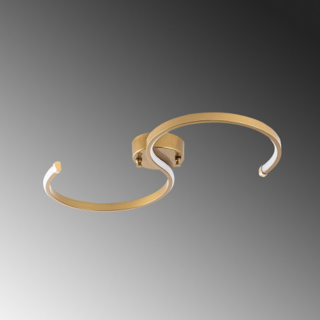 Suspension LED - 16 W - 3000 K - 25 x 51 x 5 cm - Doré