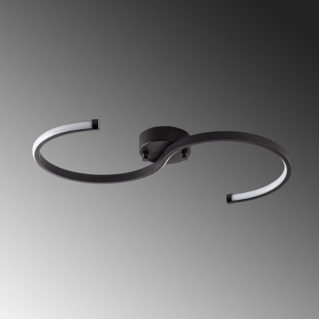 Suspension LED - 16 W - 3000 K - 25 x 51 x 5 cm - Noir