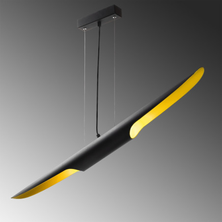 Suspension 2 Lumières - E14 - 96 x 8 cm - Noir
