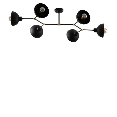 Suspension 6 Lumières - E27 - 102 x 52 cm - H 25 cm - Noir