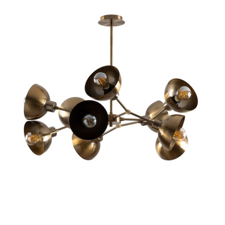 Suspension 10 Lumières - E27 - 75 x 75 cm - H 60 cm - Aspect Rétro