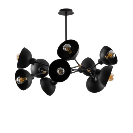 Suspension 10 Lumières - E27 - 75 x 75 cm - H 60 cm - Noir