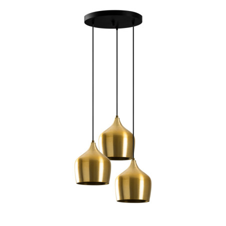 Suspension 3 Lumières - E27 - 46 x 46 cm - H 124 cm - Doré