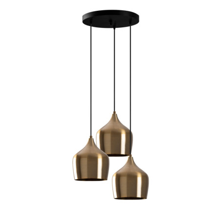 Suspension 3 Lumières - E27 - 46 x 46 cm - H 124 cm - Aspect Rétro
