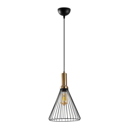 Suspension - E27 - 24 x 24 cm - Noir et Aspect Ancien