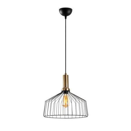 Suspension - E27 - 34 x 34 cm - Noir et Aspect Ancien