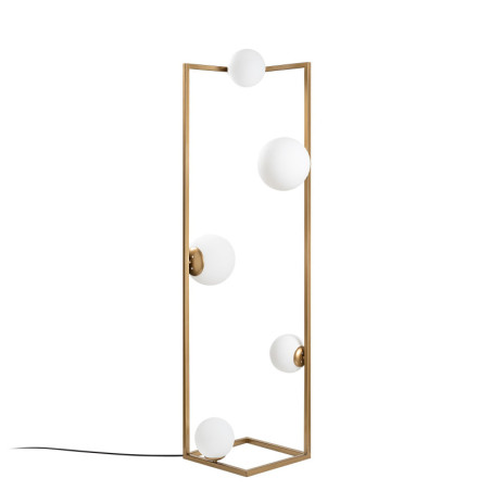 Lampadaire 5 Lumières - 2 E27 + 3 E14 - 35 x 35 x 162 cm - Doré