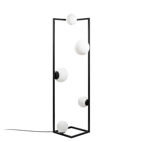 Lampadaire 5 Lumières - 2 E27 + 3 E14 - 35 x 35 x 157 cm - Noir