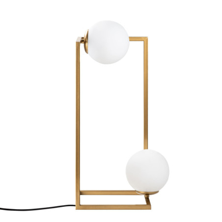 Lampe à Poser 2 Lumières - E14 - 25 x 25 x 55 cm - Doré