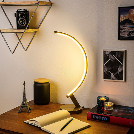 Lampe à Poser LED - 12 W - 3000 K - 13 x 47 x 20 cm - Doré
