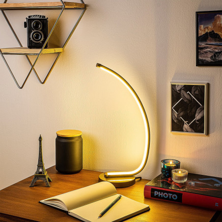 Lampe à Poser LED - 12 W - 3000 K - 18 x 43 x 13 cm - Doré