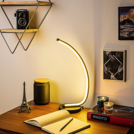 Lampe à Poser LED - 12 W - 3000 K - 18 x 43 x 13 cm - Noir