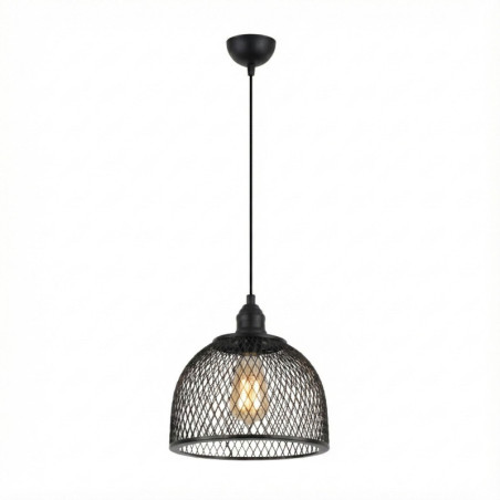 Suspension - E27 - Ø 25 cm - H 30 à 109 cm - Noir