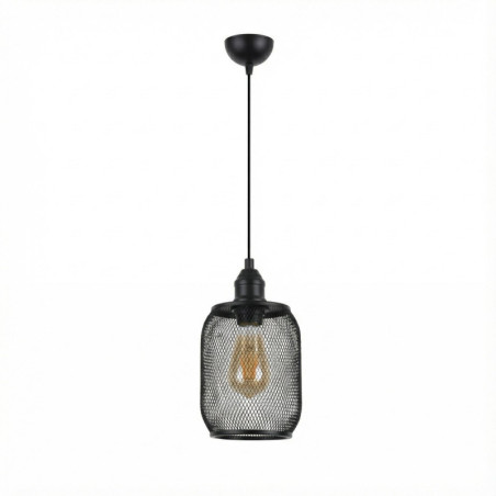 Suspension - E27 - Ø 15 cm - H 32 à 111 cm - Noir
