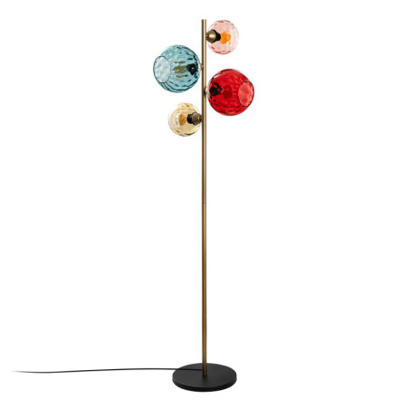 Lampadaire 4 Lumières - E27 - 35 x 35 x 165 cm - Multicolore et Doré