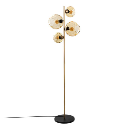 Lampadaire 4 Lumières - E27 - 35 x 35 x 165 cm - Jaune et Doré